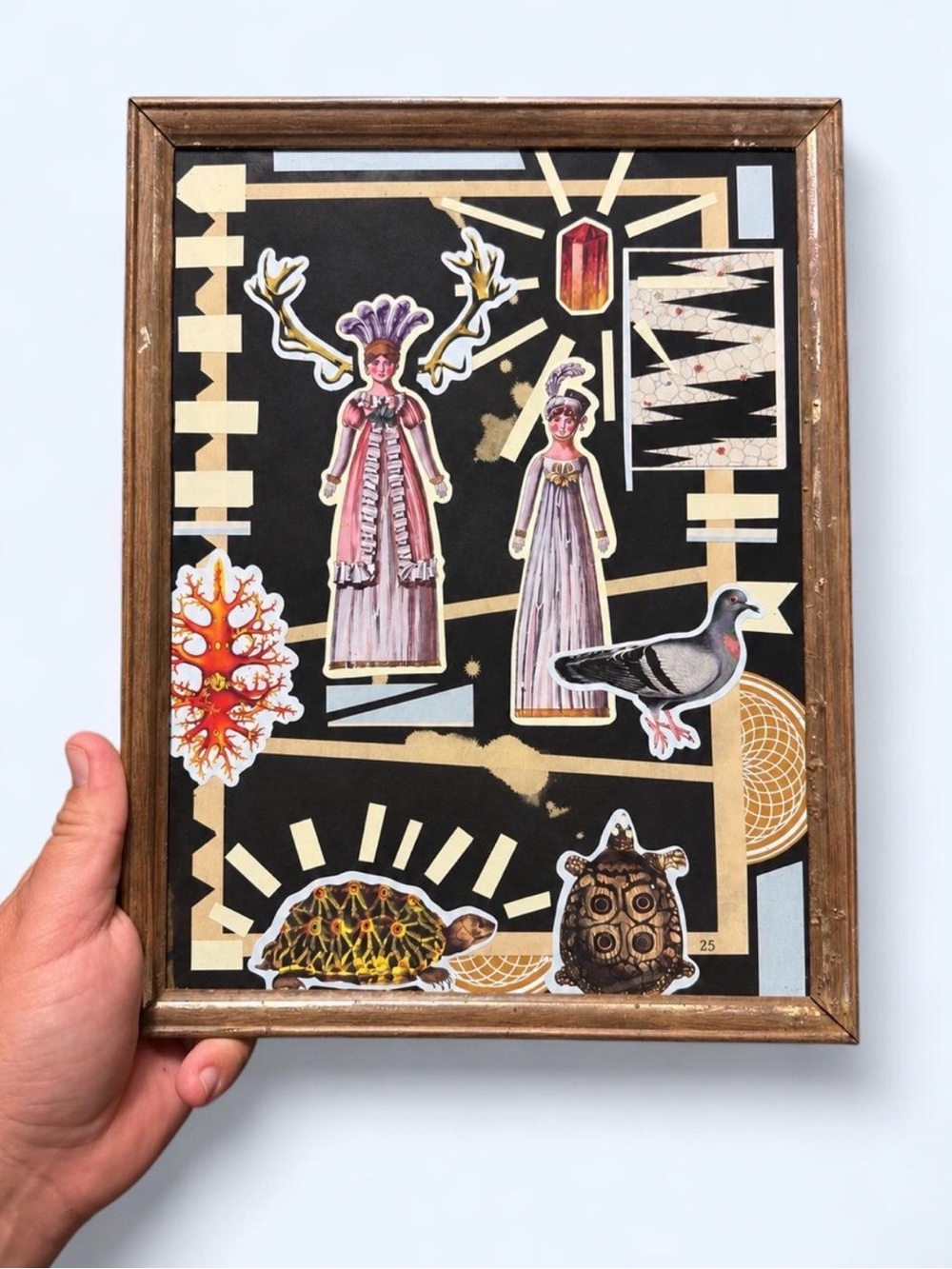 Mixed-Media handmade Collage — with Tintype frame~8x10
